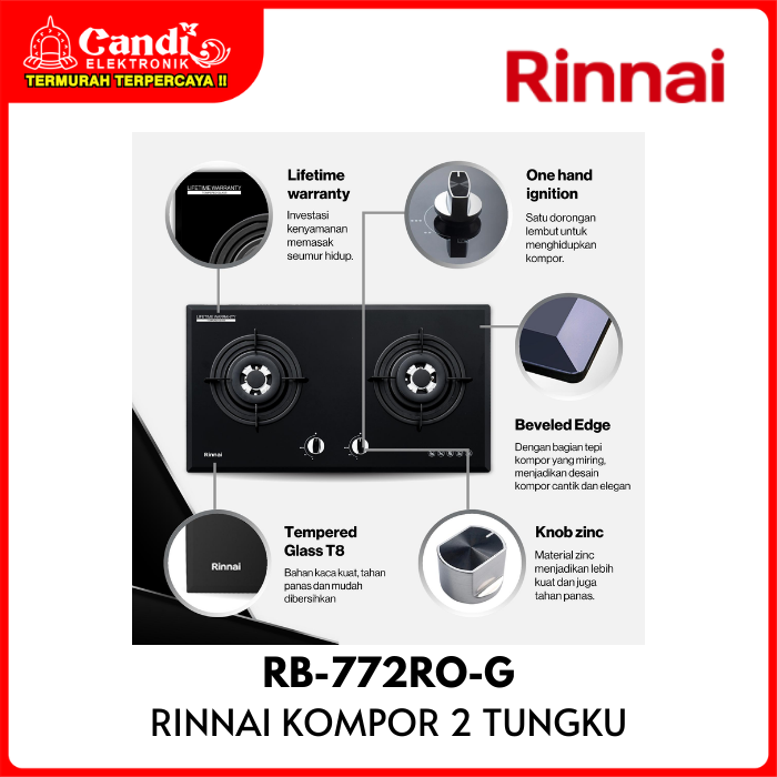 Kompor Tanam 2 Tungku Rinnai
